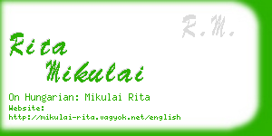 rita mikulai business card